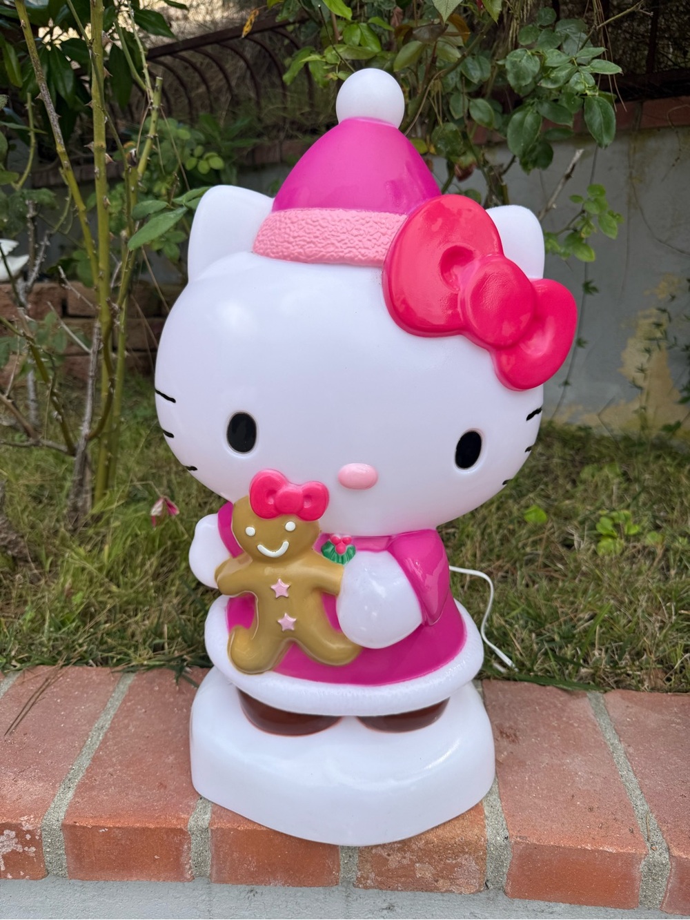 Hello Kitty Pink & White Christmas Blow Mold Decor with light 💡